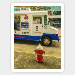 Ice Cream Truck Summer Street Hydrant Hoboken NJ Sticker